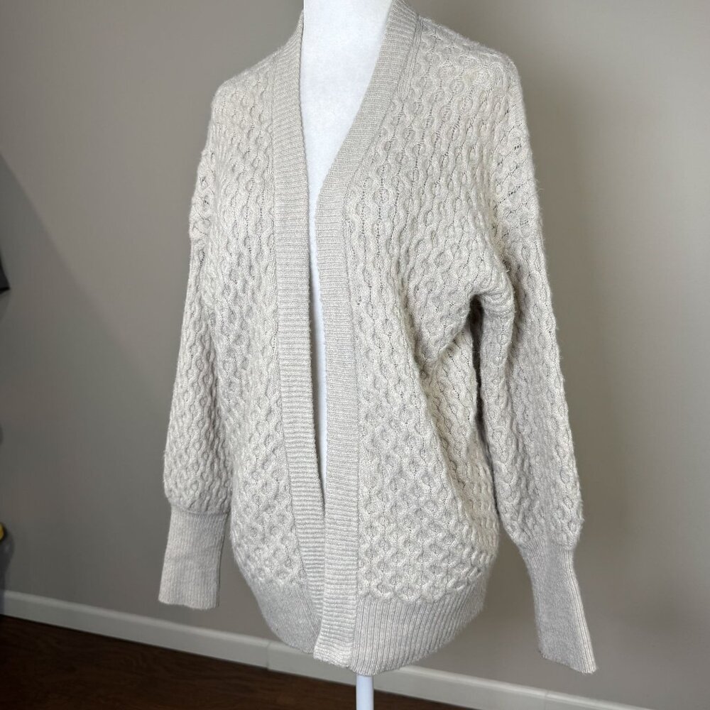 Universal Thread Womens S Cable Knit Cardigan Sweater Open Long Sleeve Beige - Picture 4 of 10